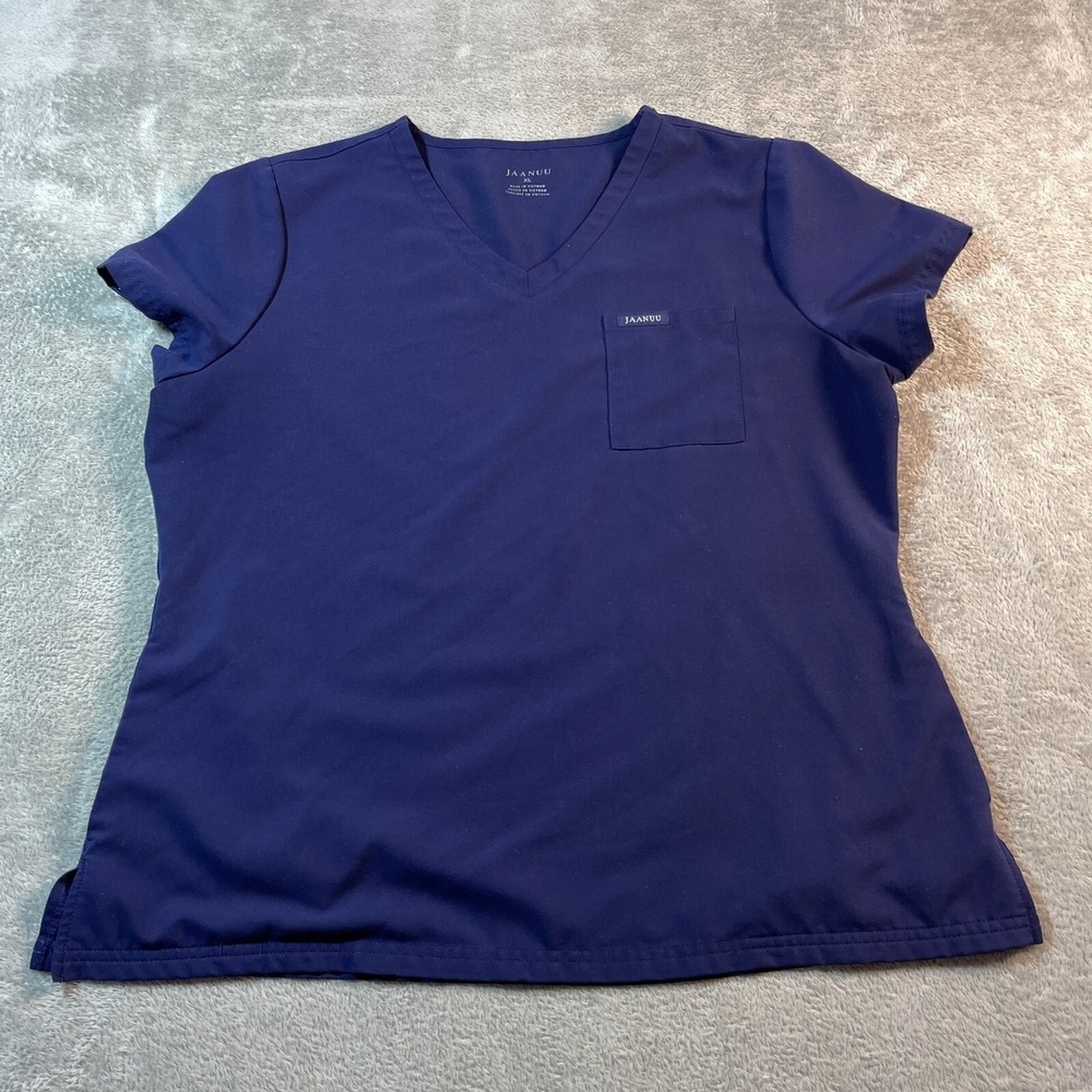 Jaanuu Scrub‎ Top Women's XL Blue Navy Healthcare Medical Work Hospital Nurse